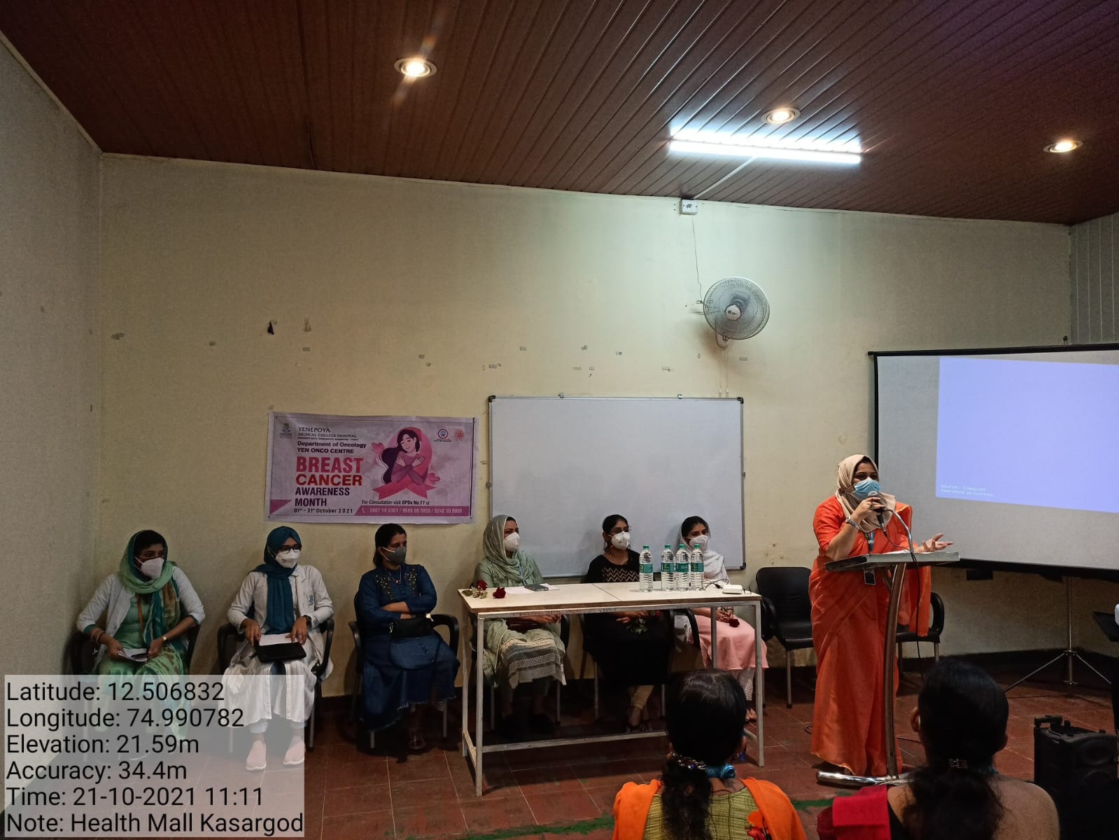 Breast Cancer Awareness Month session with Dr. Mariam Anjum and the Yen Onco Centre team at Health Mall, Kasaragod